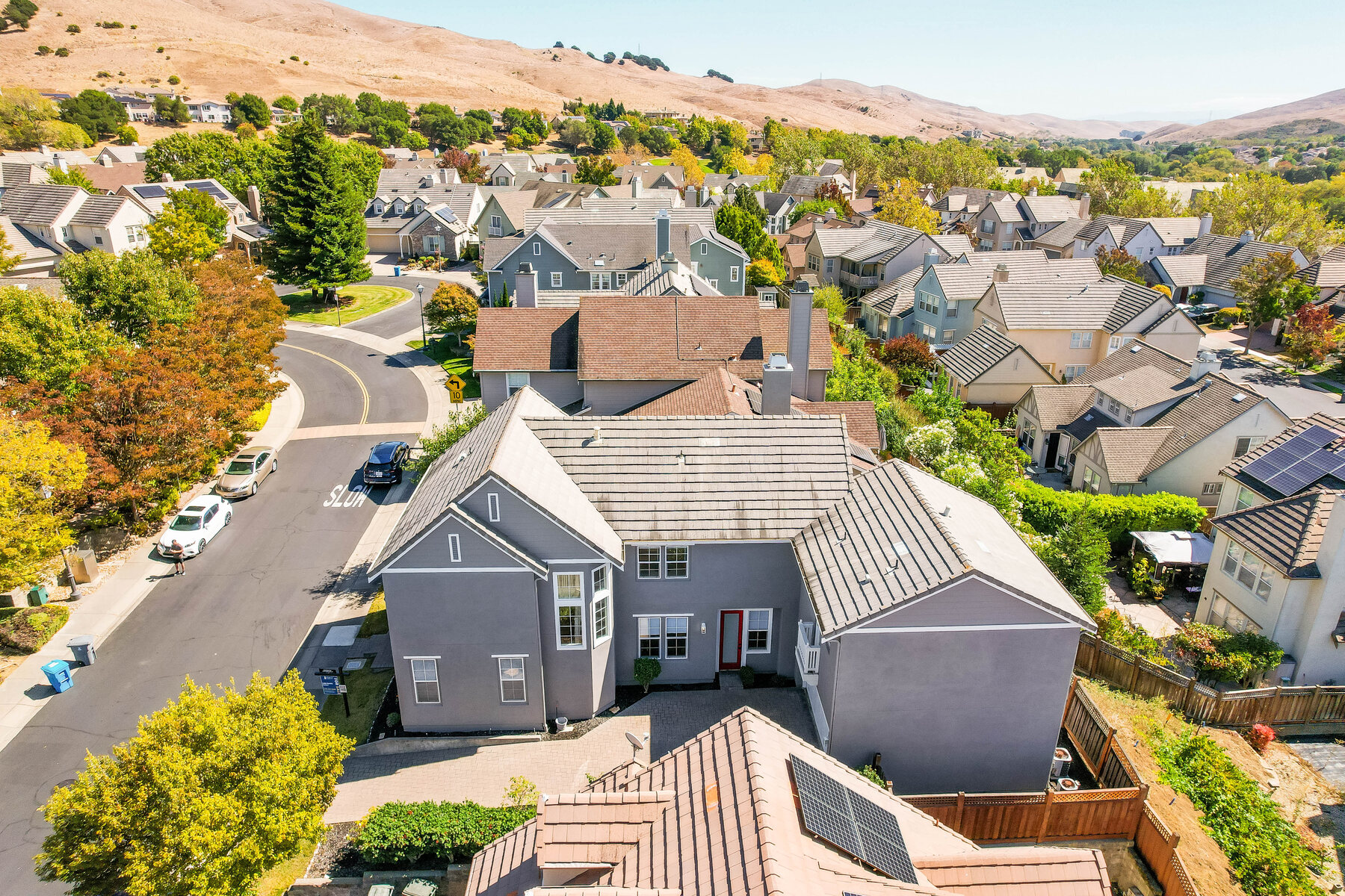Overhead aerial view of the property