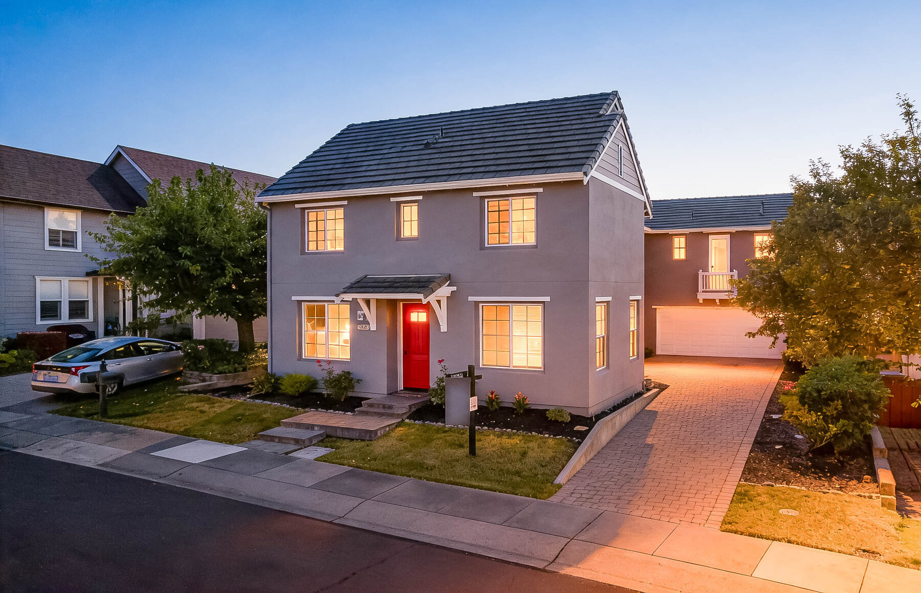 Twilight exterior of 4244 Rose Arbor Way