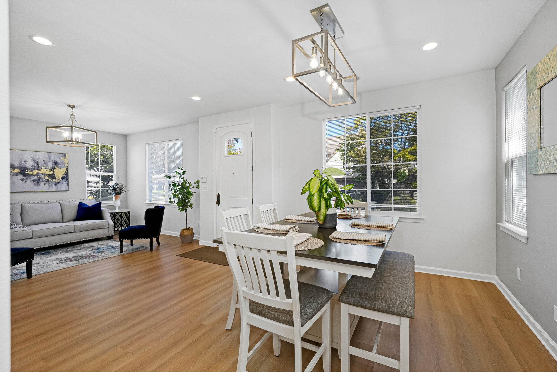 Dining area connected to the living spaces