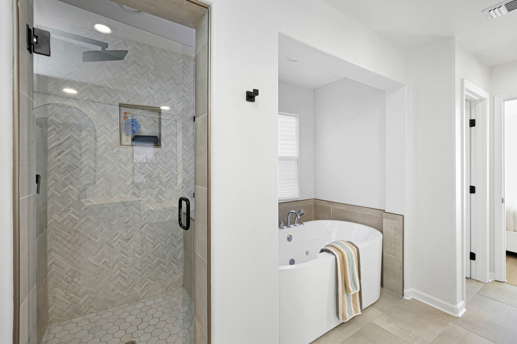 Guest bathroom with glass shower