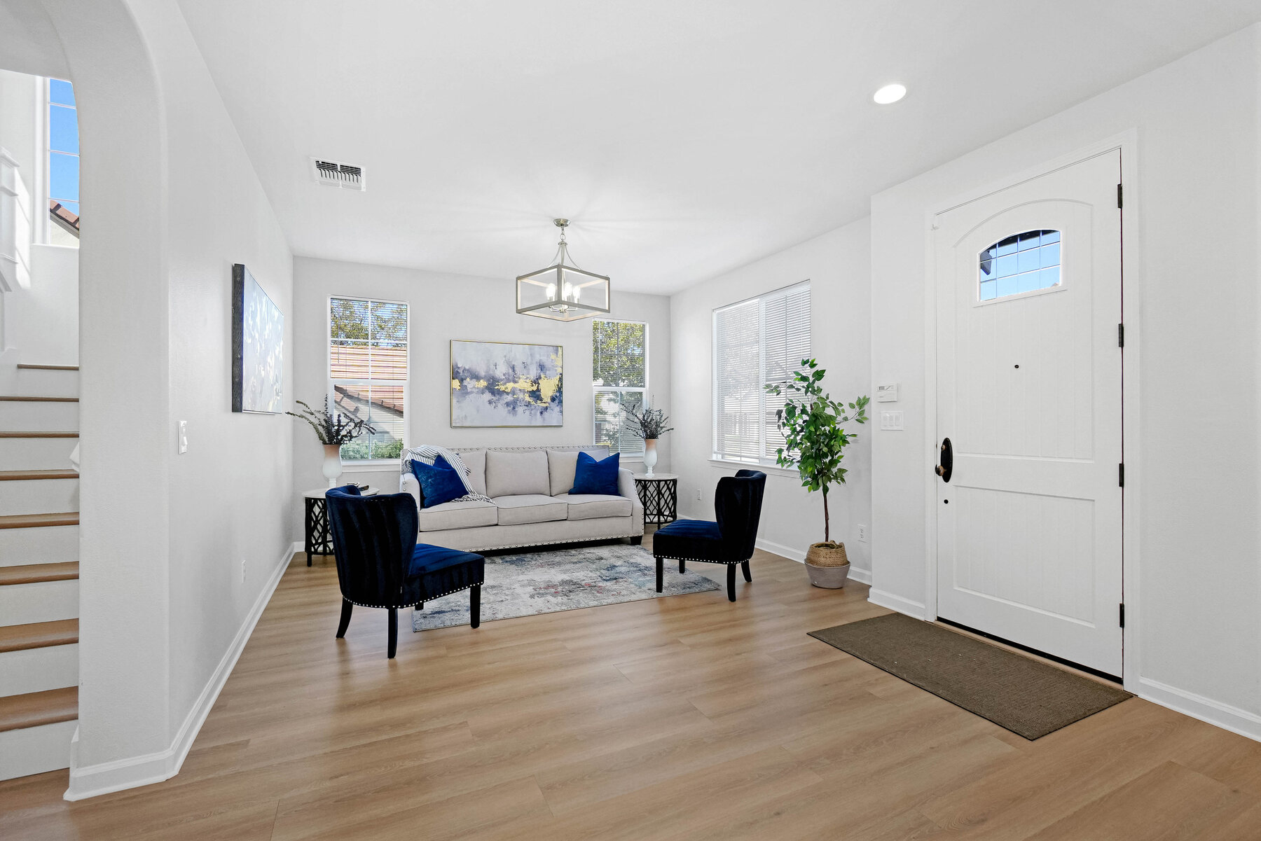 Bright front living room