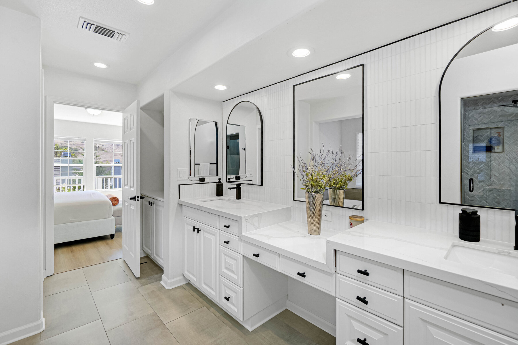 Primary bathroom dual vanity