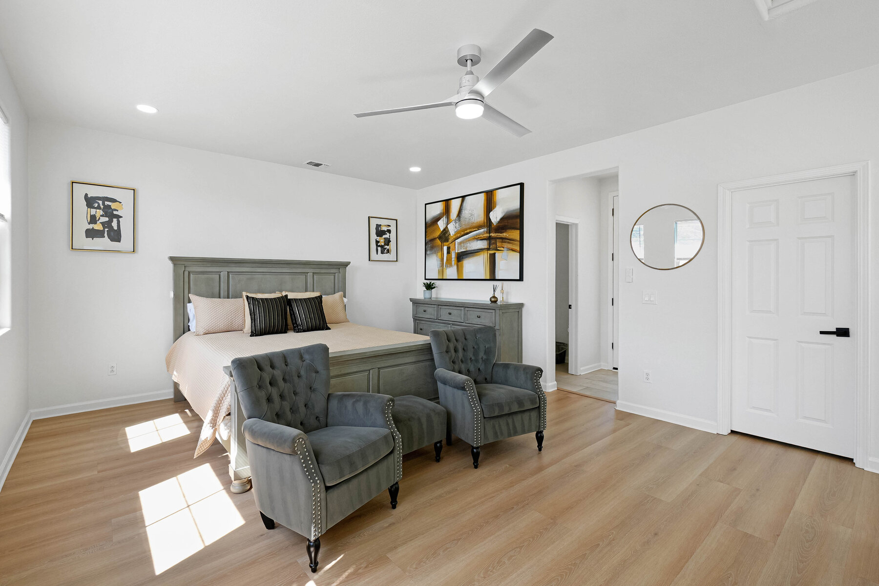 Spacious primary bedroom